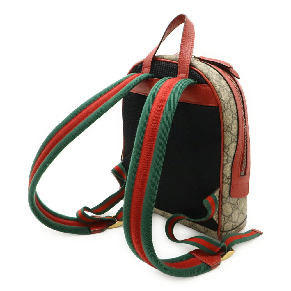 GUCCI GG Supreme BOSCO appliqué dog backpack, leather, beige/red, 495621 - Picture 3 of 10
